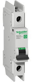 Schneider Electric Thermal Magnetic Circuit Breaker; 1-Pole; 2A; 277VAC/60VDC; Lever; Box Lug Terminal; C Trip Curve; UL 489
